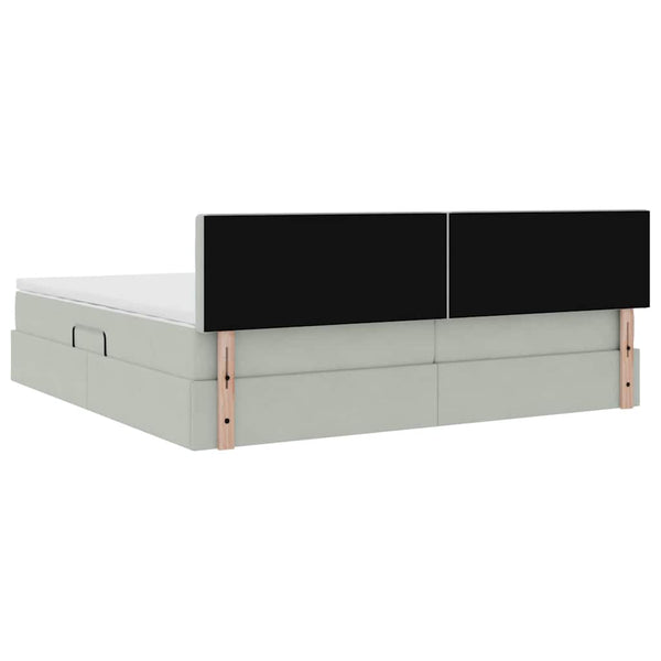 vidaXL Storage Bed with Mattress Light Gray 200 x 200 cm Velvet