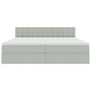 vidaXL Storage Bed with Mattress Light Gray 200 x 200 cm Velvet
