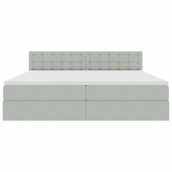 vidaXL Storage Bed with Mattress Light Gray 200 x 200 cm Velvet