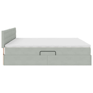 vidaXL Storage Bed with Mattress Light Gray 200 x 200 cm Velvet