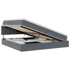 vidaXL Storage Bed with Mattress Dark Gray 200 x 200 cm Velvet