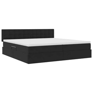 vidaXL Storage Bed with Mattress Black 200 x 200 cm Velvet