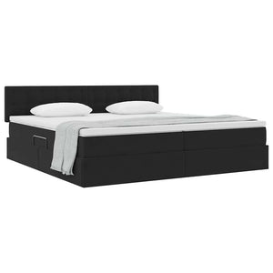 vidaXL Storage Bed with Mattress Black 200 x 200 cm Velvet
