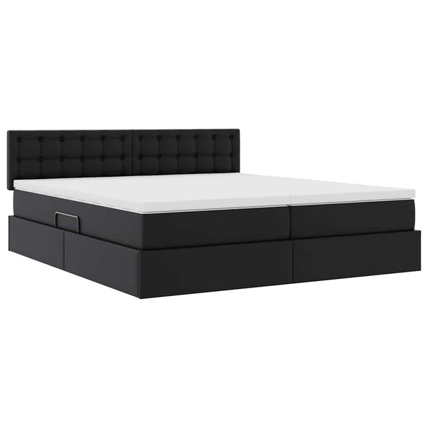 vidaXL Storage Bed with Headboard Black 180 x 200 cm Faux Leather