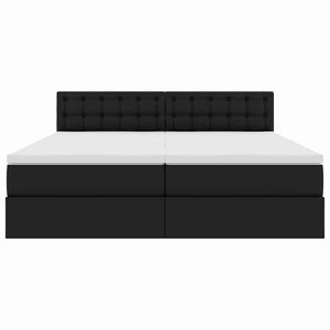 vidaXL Storage Bed with Headboard Black 180 x 200 cm Faux Leather
