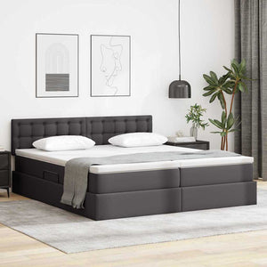 vidaXL Storage Bed with Mattress Grey 180 x 200 cm Faux Leather