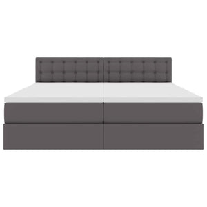 vidaXL Storage Bed with Mattress Grey 180 x 200 cm Faux Leather