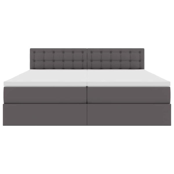 vidaXL Storage Bed with Mattress Grey 180 x 200 cm Faux Leather