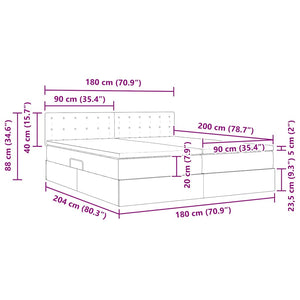 vidaXL Storage Bed with Mattress Grey 180 x 200 cm Faux Leather