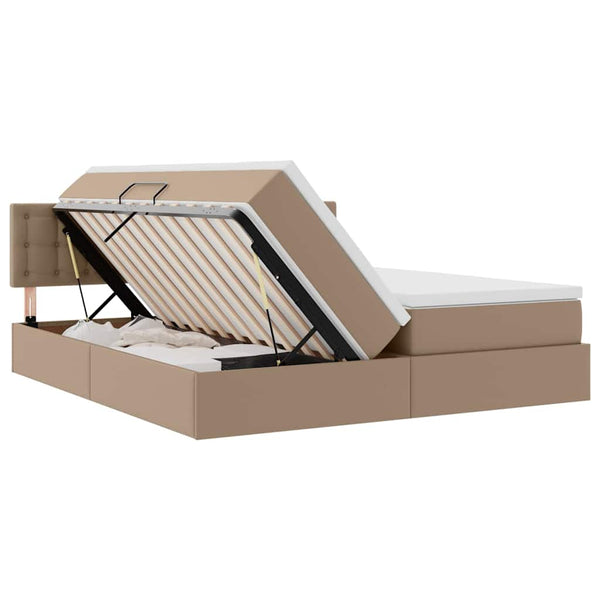 vidaXL Storage Bed Cappuccino 180 x 200 cm Artificial Leather