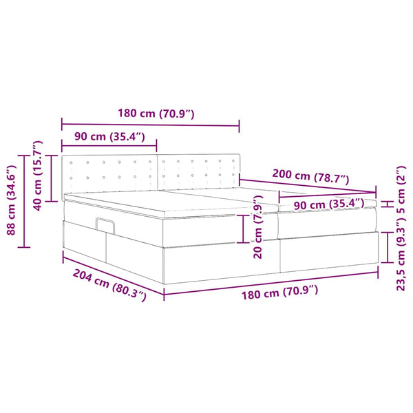 vidaXL Storage Bed Cappuccino 180 x 200 cm Artificial Leather