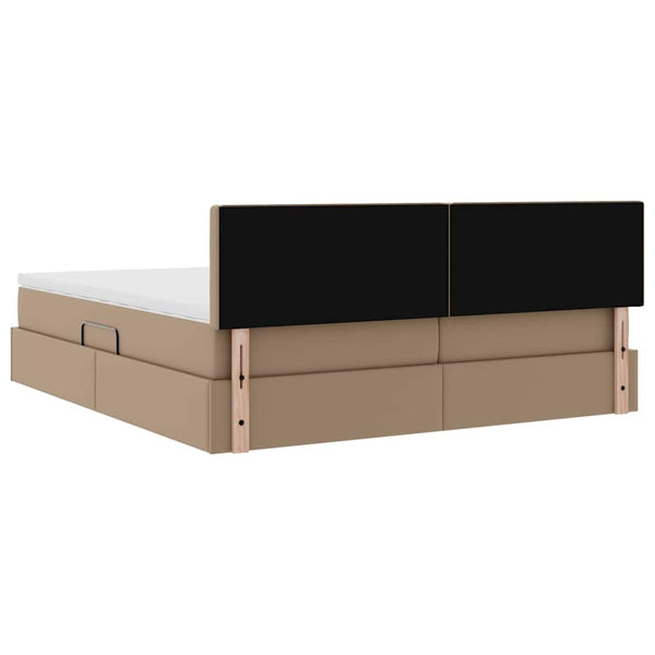 vidaXL Storage Bed Cappuccino 200 x 200 cm Faux Leather