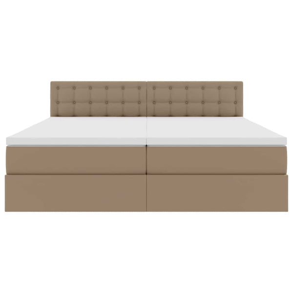 vidaXL Storage Bed Cappuccino 200 x 200 cm Faux Leather