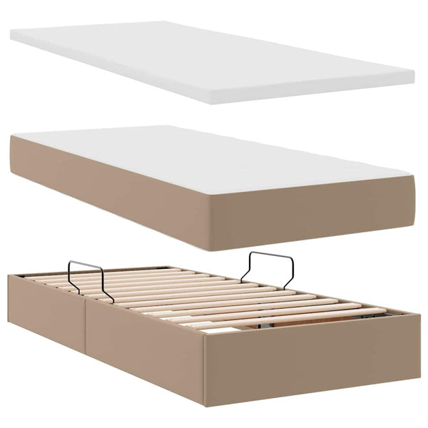 vidaXL Storage Bed Cappuccino 200 x 200 cm Faux Leather