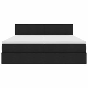 vidaXL Storage Bed with Mattress Black 200 x 200 cm Faux Leather