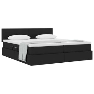 vidaXL Storage Bed with Mattress Black 200 x 200 cm Faux Leather