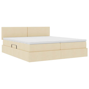 vidaXL Storage Bed with Mattress Cream 200 x 200 cm Faux Leather