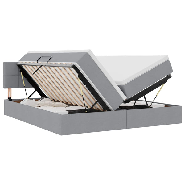 vidaXL Storage Bed with Mattress Light Grey 180 x 200 cm Faux Leather