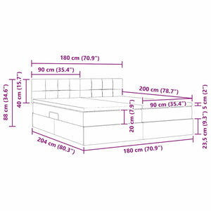 vidaXL Storage Bed with Mattress Light Grey 180 x 200 cm Faux Leather