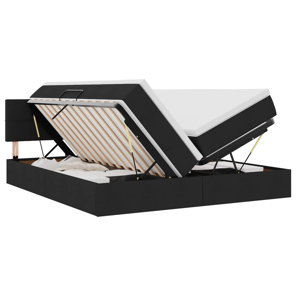 vidaXL Storage Bed with Mattress Black 180 x 200 cm Faux Leather