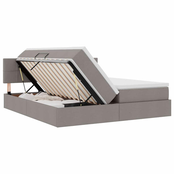 vidaXL Storage Bed with Mattress Taupe 180 x 200 cm Faux Leather