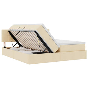 vidaXL Storage Bed with Mattress Cream 180 x 200 cm Faux Leather