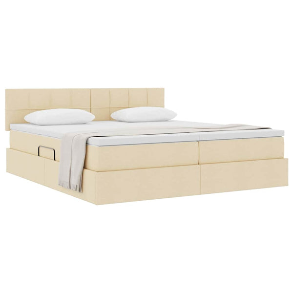 vidaXL Storage Bed with Mattress Cream 180 x 200 cm Faux Leather