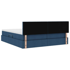 vidaXL Storage Bed with Mattress Blue 180 x 200 cm Faux Leather