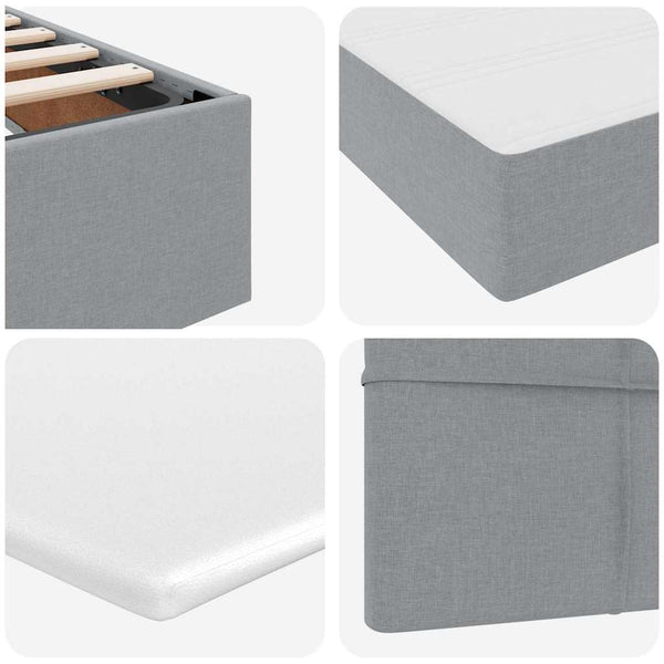 vidaXL Storage Bed with Mattress Light Grey 200 x 200 cm Faux Leather