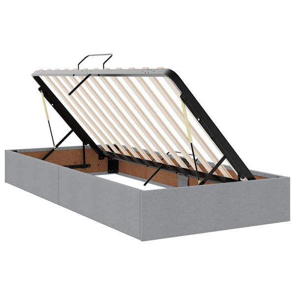 vidaXL Storage Bed with Mattress Light Grey 200 x 200 cm Faux Leather
