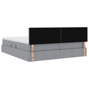 vidaXL Storage Bed with Mattress Light Grey 200 x 200 cm Faux Leather