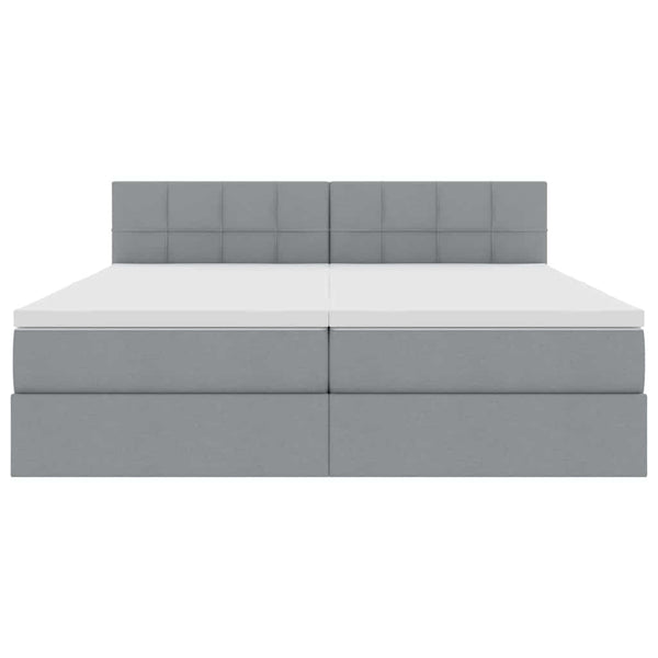 vidaXL Storage Bed with Mattress Light Grey 200 x 200 cm Faux Leather