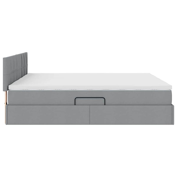 vidaXL Storage Bed with Mattress Light Grey 200 x 200 cm Faux Leather