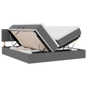vidaXL Storage Bed Dark Grey 200 x 200 cm Faux Leather