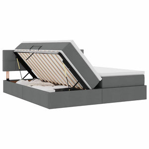 vidaXL Storage Bed Dark Grey 200 x 200 cm Faux Leather