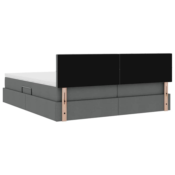 vidaXL Storage Bed Dark Grey 200 x 200 cm Faux Leather