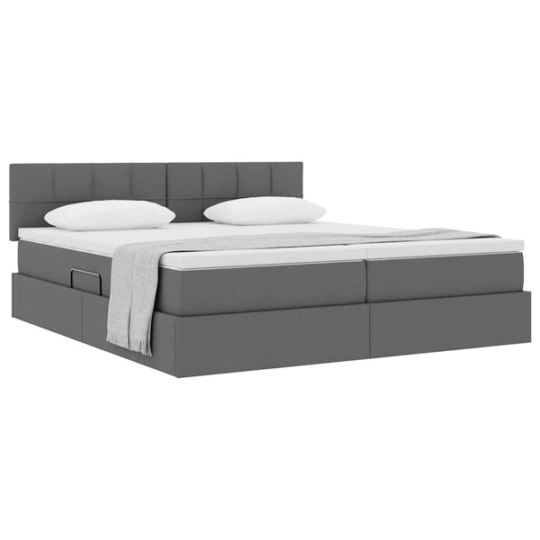 vidaXL Storage Bed Dark Grey 200 x 200 cm Faux Leather