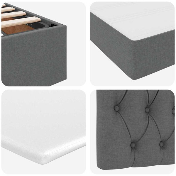 vidaXL Storage Bed Dark Grey 180 x 200 cm Faux Leather