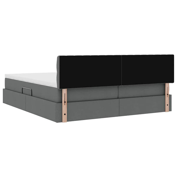 vidaXL Storage Bed Dark Grey 180 x 200 cm Faux Leather