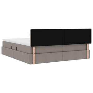 vidaXL Storage Bed with Mattress Taupe 200 x 200 cm Faux Leather