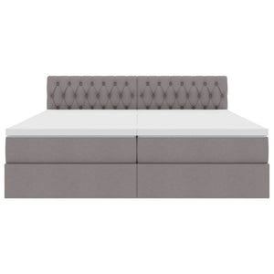 vidaXL Storage Bed with Mattress Taupe 200 x 200 cm Faux Leather