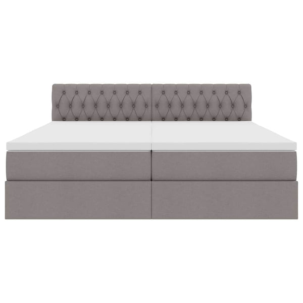 vidaXL Storage Bed with Mattress Taupe 200 x 200 cm Faux Leather