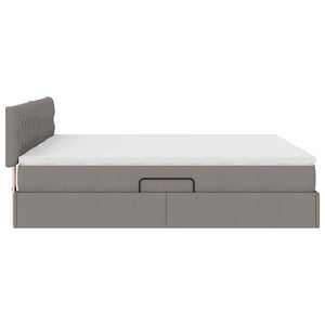 vidaXL Storage Bed with Mattress Taupe 200 x 200 cm Faux Leather