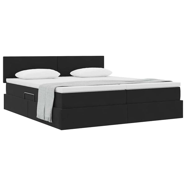 vidaXL Storage Bed with Headboard and Storage Black 90 x 200 cm