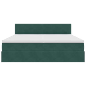 vidaXL Storage Bed with Mattress Dark Green 90 x 200 cm