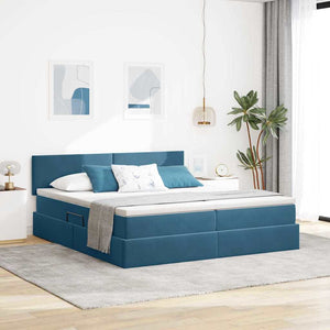 vidaXL Storage Bed with Mattress Dark Blue 90 x 200 cm