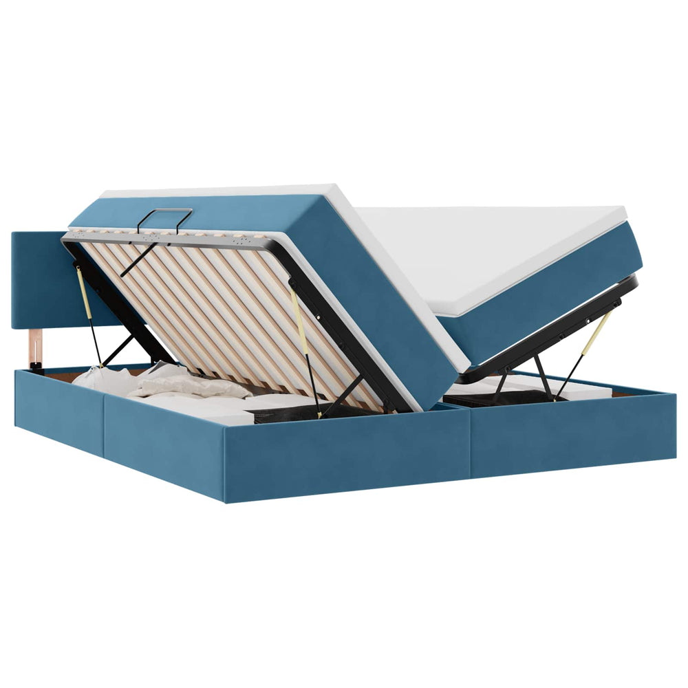 vidaXL Storage Bed with Mattress Dark Blue 90 x 200 cm