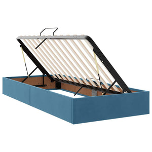 vidaXL Storage Bed with Mattress Dark Blue 90 x 200 cm