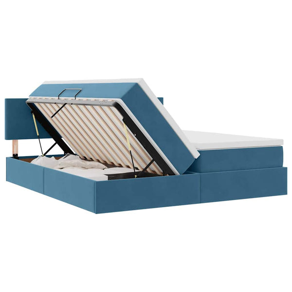 vidaXL Storage Bed with Mattress Dark Blue 90 x 200 cm