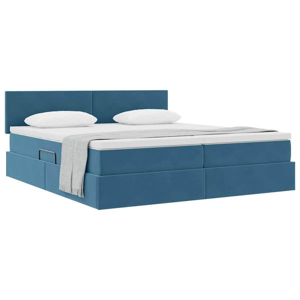 vidaXL Storage Bed with Mattress Dark Blue 100 x 200 cm